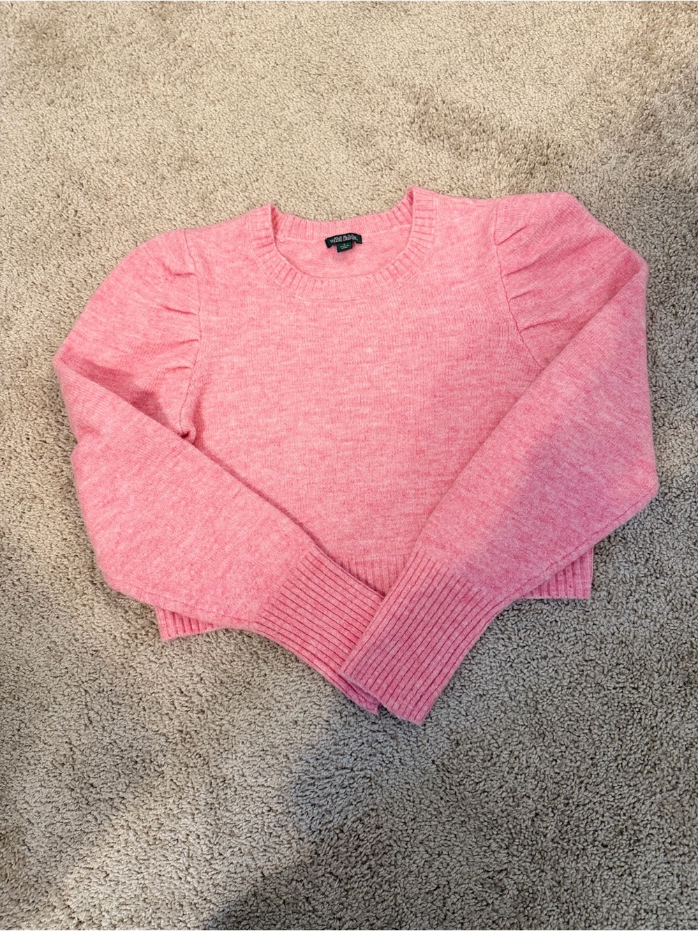 Wild Fable Pink Puff Sleeve Sweater, Small (Rose/Pink)!